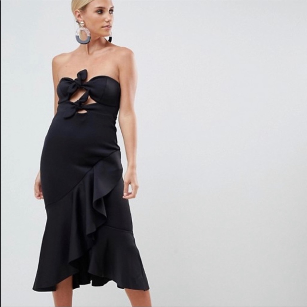 ASOS black bandeau dress